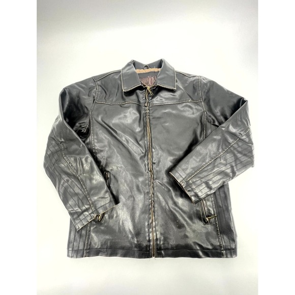 Whispering Smith Jackets & Blazers - Vintage Whispering‎ Smith Leather Biker Jacket Mens 14/16 Black Quilted Lined